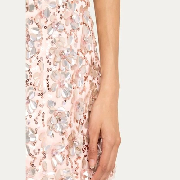 ALICE AND OLIVIA Lindsey ROSE GOLD 3D Embellished MINI DRESS 8 NWT - Picture 12 of 16